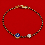 Evil Eye & Floral Diamond Mangalsutra Bracelet
