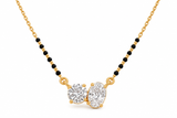 Dual Solitaire Round & Oval Diamond Mangalsutra Pendant