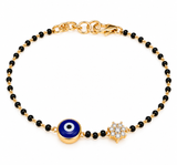Evil Eye & Floral Diamond Mangalsutra Bracelet