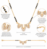 Triple Leaf Petal Diamond Mangalsutra Pendant