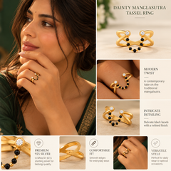 Dainty Mangalsutra Tassel Ring