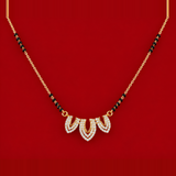 Triple Leaf Petal Diamond Mangalsutra Pendant