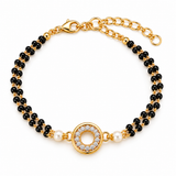 Circular Solitaire Diamond Halo Mangalsutra Bracelet