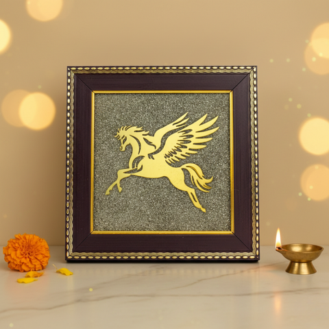 Udan Ashva- Flying Horse On Raw Pyrite Frame