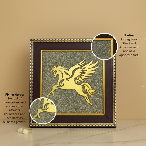 Udan Ashva- Flying Horse On Raw Pyrite Frame