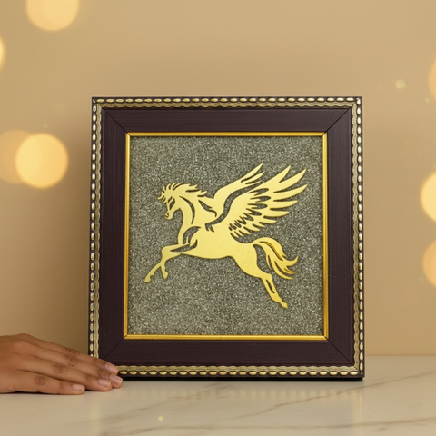 Udan Ashva- Flying Horse On Raw Pyrite Frame