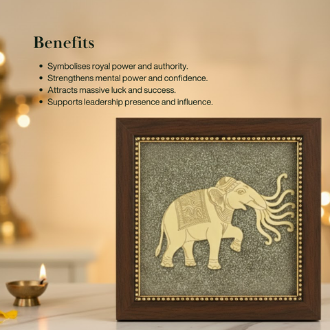Mythical Elephant On Raw Pyrite Frame