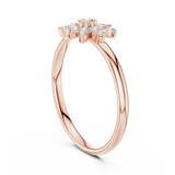 Rose Gold Snowflake Starburst Diamond Cluster Ring