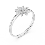 Rose Gold Snowflake Starburst Diamond Cluster Ring