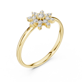 Rose Gold Snowflake Starburst Diamond Cluster Ring