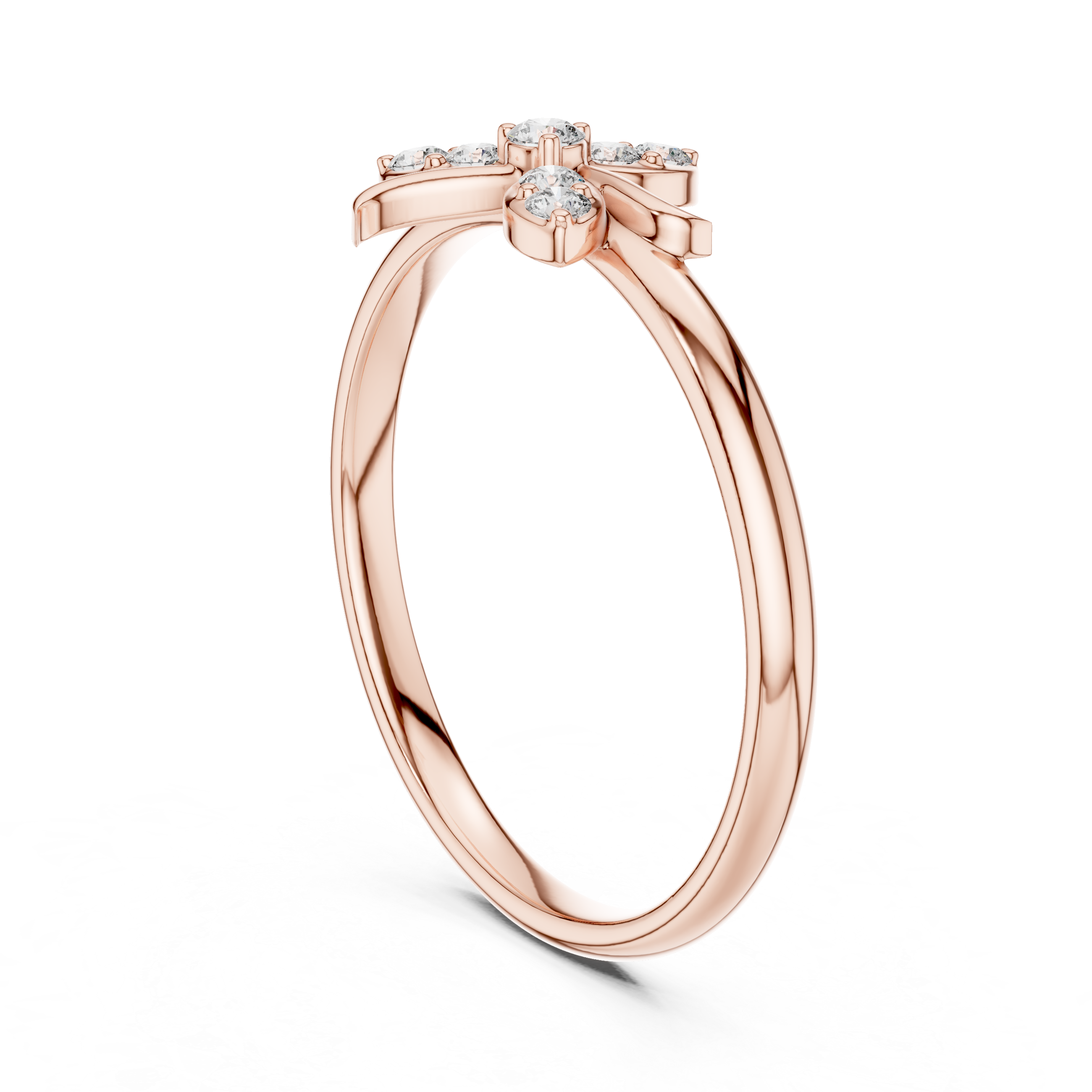 Rose Gold Dragonfly Diamond Cluster Statement Ring
