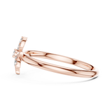 Rose Gold Dragonfly Diamond Cluster Statement Ring