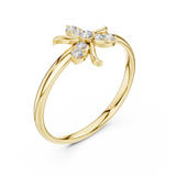 Rose Gold Dragonfly Diamond Cluster Statement Ring