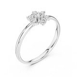 Rose Gold Blooming Floral Petal Diamond Cluster Ring