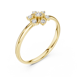 Rose Gold Blooming Floral Petal Diamond Cluster Ring