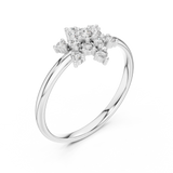 Rose Gold Crown Crest Tiered Diamond Cluster Ring