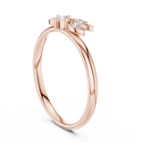 Rose Gold Marquise Leaf Floral Diamond Cluster Ring