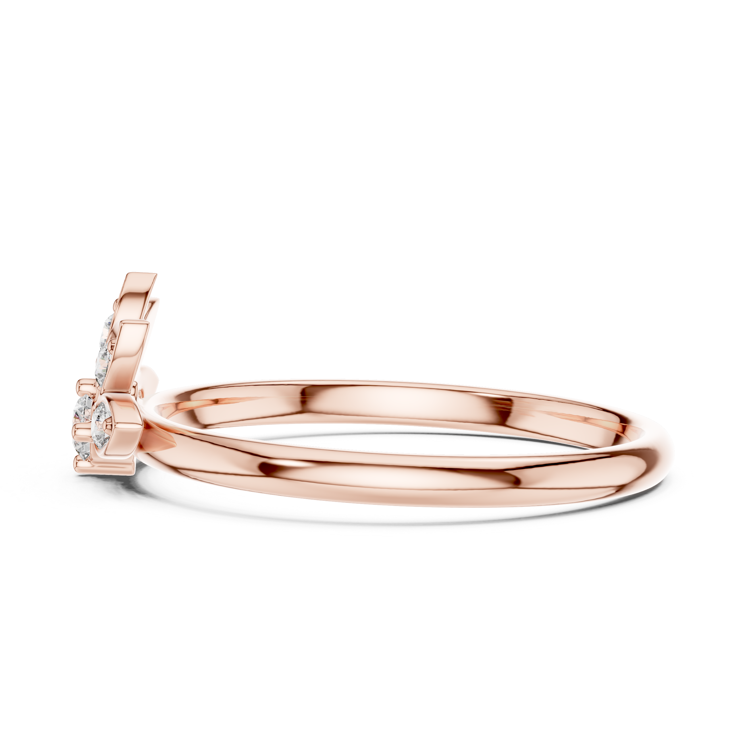Rose Gold Marquise Leaf Floral Diamond Cluster Ring