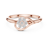 Rose Gold Swirling Teardrop Floral Diamond Cluster Ring