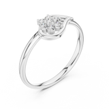 Rose Gold Swirling Teardrop Floral Diamond Cluster Ring
