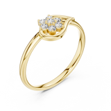 Rose Gold Swirling Teardrop Floral Diamond Cluster Ring
