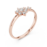 Rose Gold Tiered Floral Crown Diamond Cluster Ring
