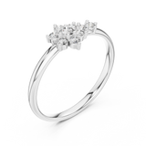 Rose Gold Tiered Floral Crown Diamond Cluster Ring