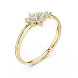 Rose Gold Tiered Floral Crown Diamond Cluster Ring