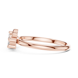 Rose Gold Sculpted Leaf Bypass Diamond Cluster Ring