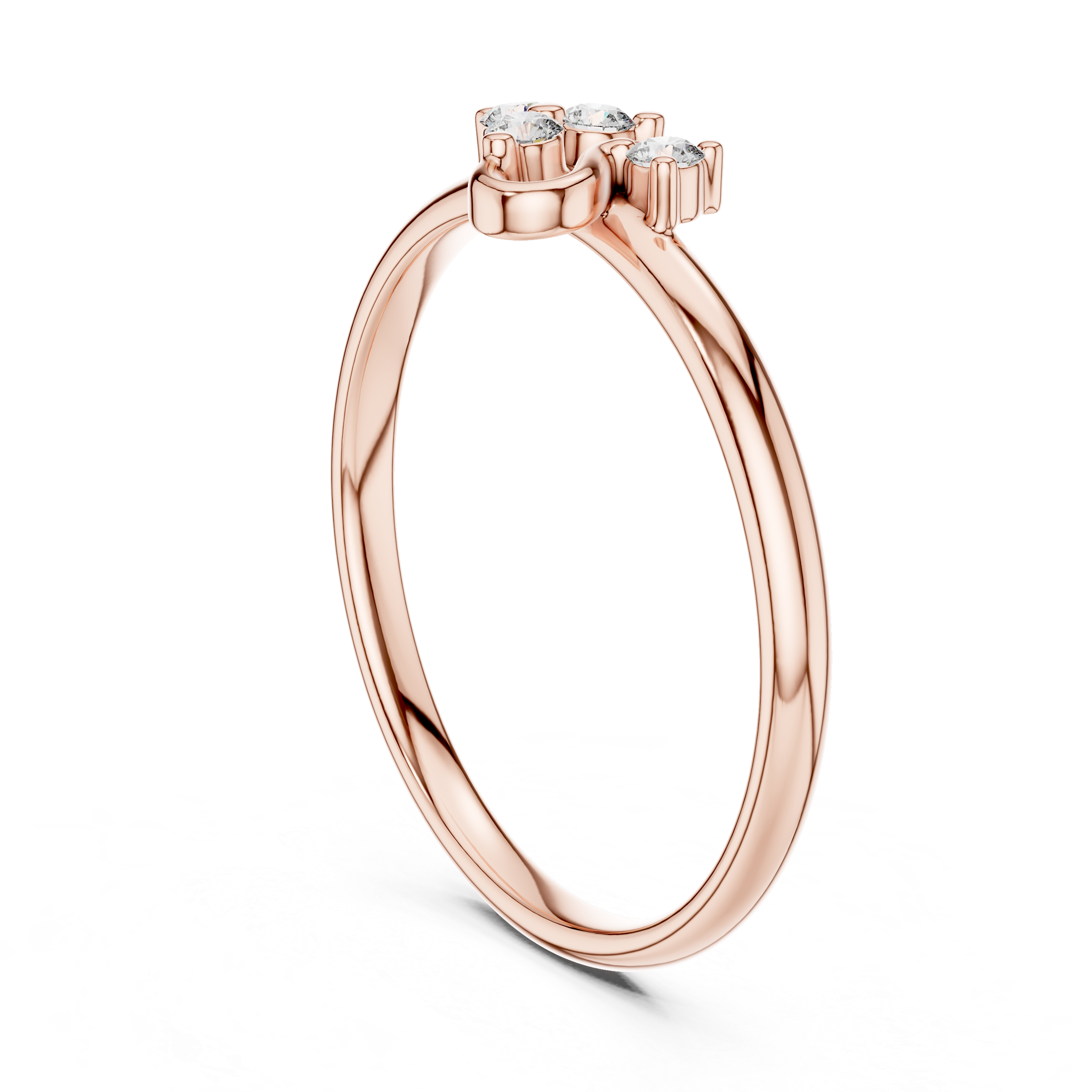 Rose Gold Letter S Alphabet Initial Diamond Ring