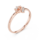 Rose Gold Swirl Heart Floral Arch Diamond Cluster Ring