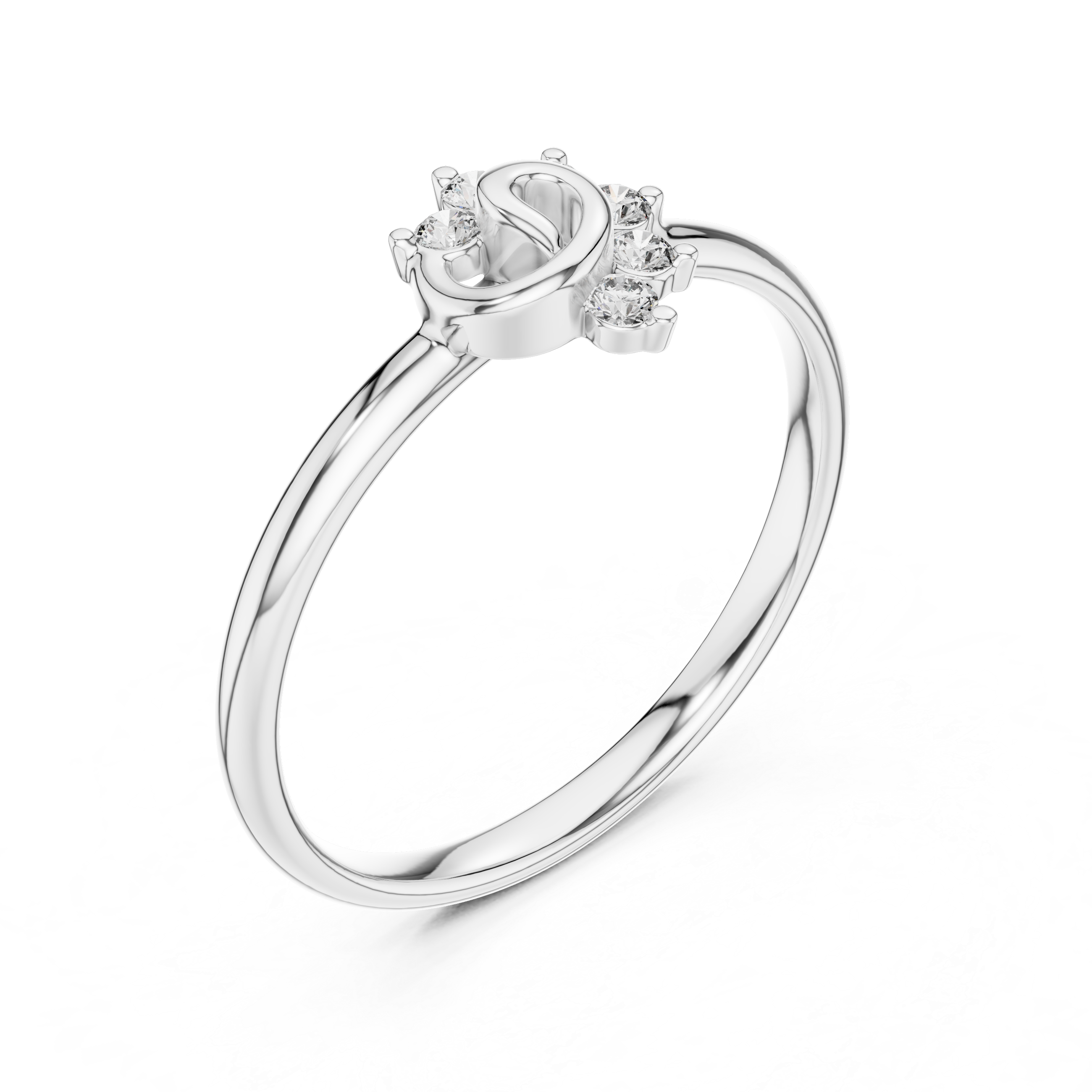 Rose Gold Swirl Heart Floral Arch Diamond Cluster Ring