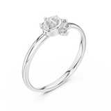 Rose Gold Swirl Heart Floral Arch Diamond Cluster Ring