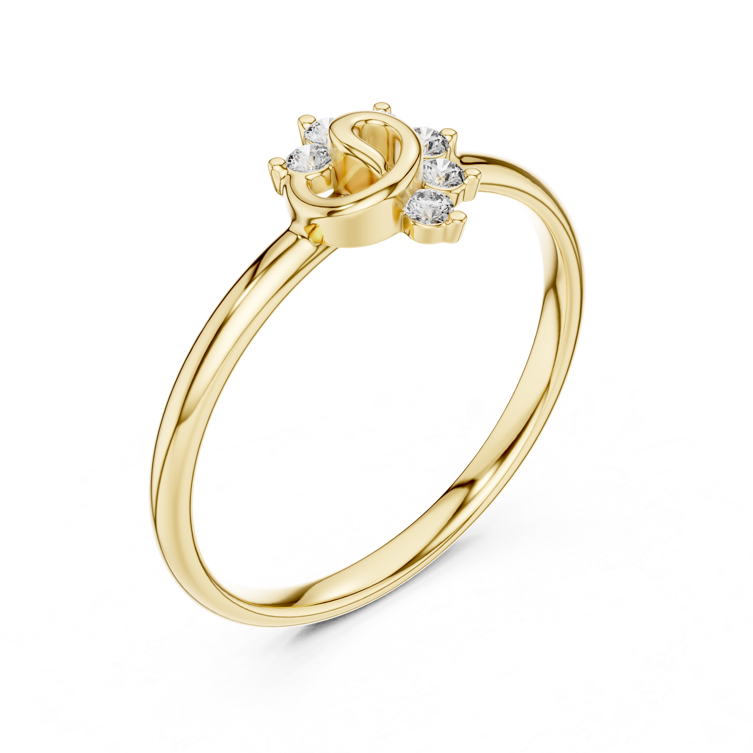 Rose Gold Swirl Heart Floral Arch Diamond Cluster Ring