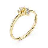 Rose Gold Swirl Heart Floral Arch Diamond Cluster Ring