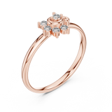 Rose Gold Swirl Arch Floral Diamond Cluster Ring