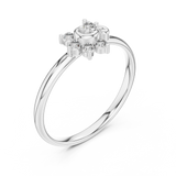 Rose Gold Swirl Arch Floral Diamond Cluster Ring