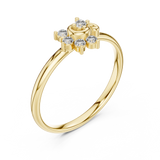 Rose Gold Swirl Arch Floral Diamond Cluster Ring