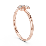 Rose Gold Crown Crest Wave Diamond Cluster Ring