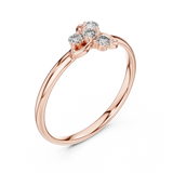 Rose Gold Crown Crest Wave Diamond Cluster Ring