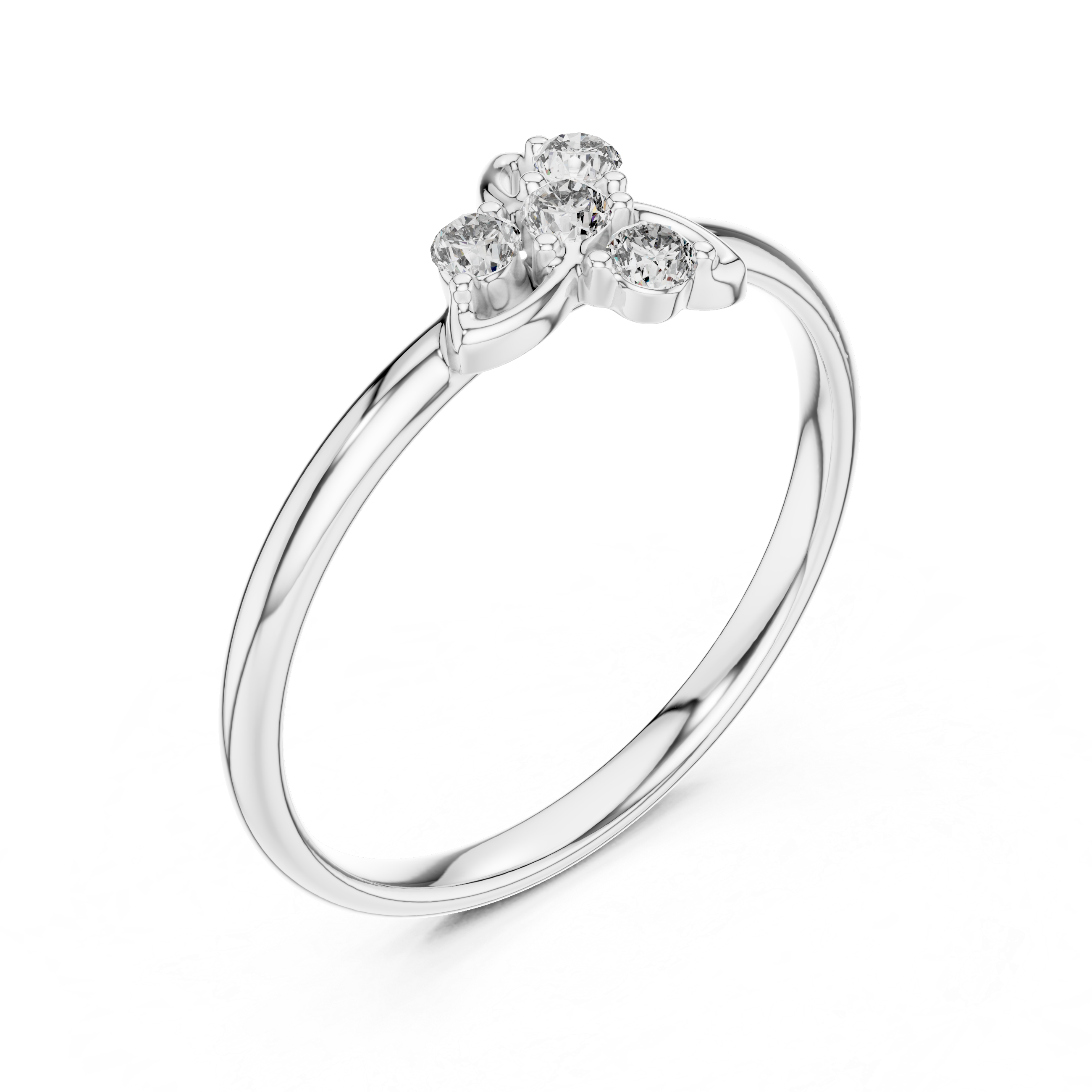 Rose Gold Crown Crest Wave Diamond Cluster Ring