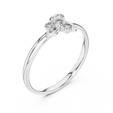 Rose Gold Crown Crest Wave Diamond Cluster Ring