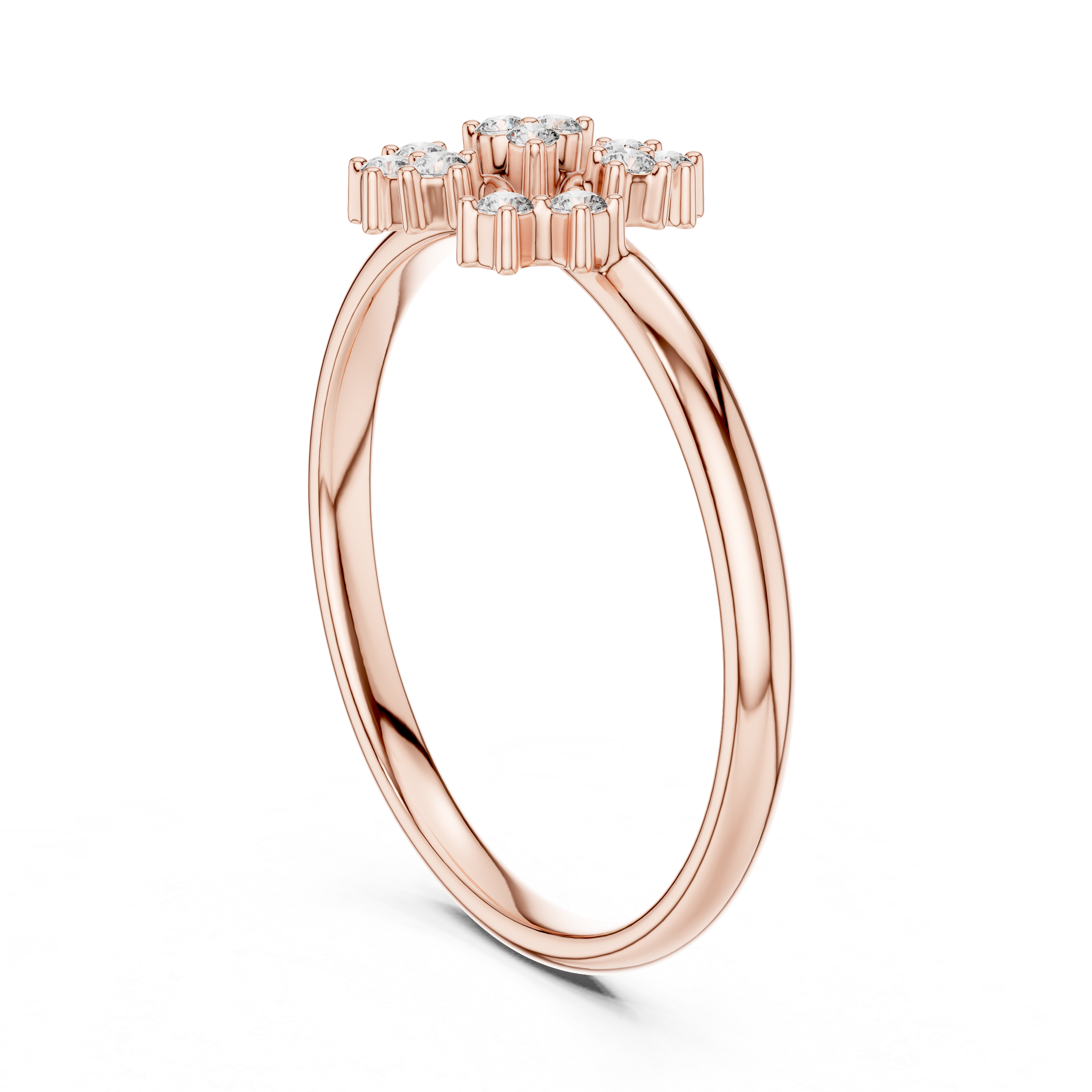 Rose Gold Multi-Tier Diamond Bouquet Cluster Ring