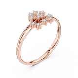Rose Gold Multi-Tier Diamond Bouquet Cluster Ring