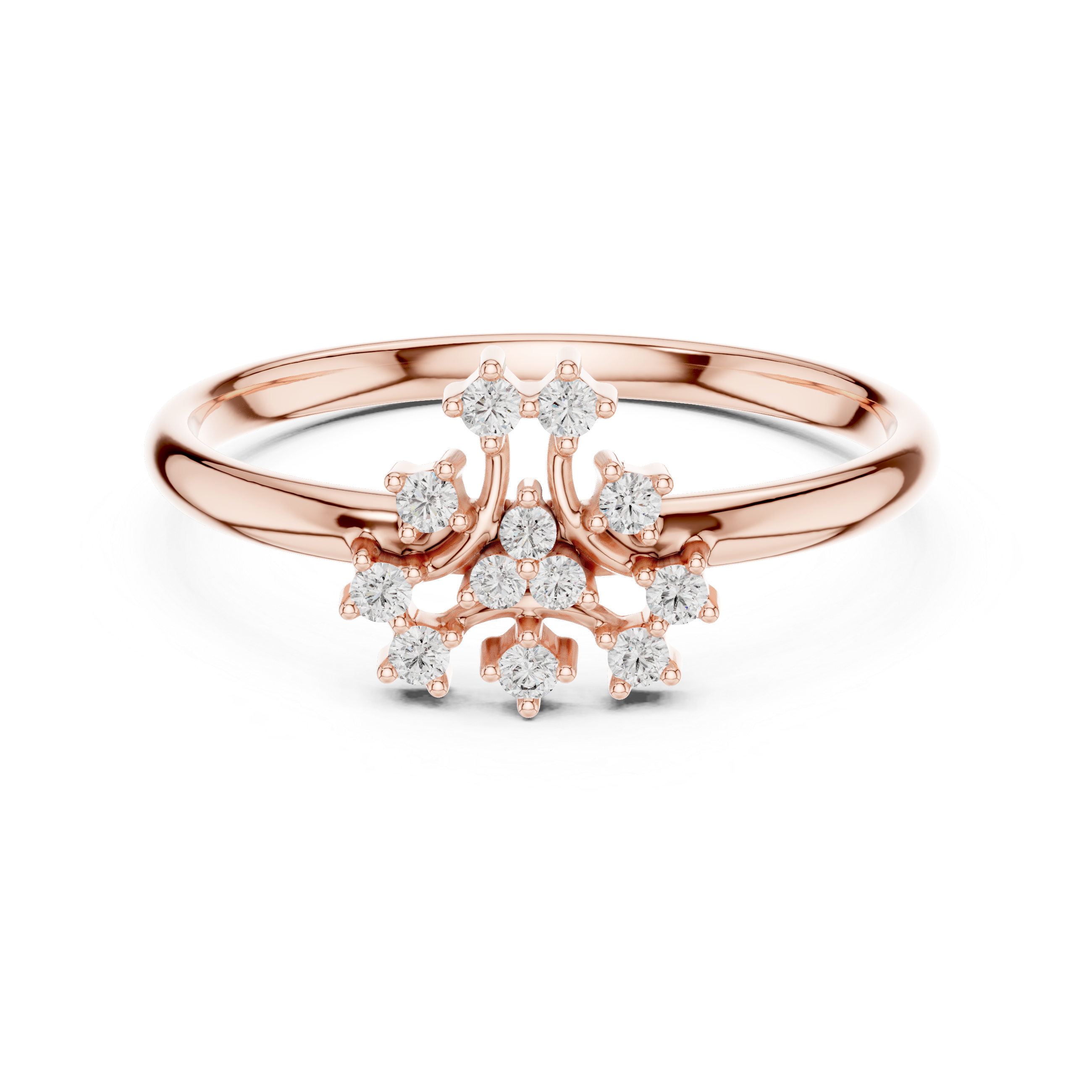 Rose Gold Multi-Tier Diamond Bouquet Cluster Ring