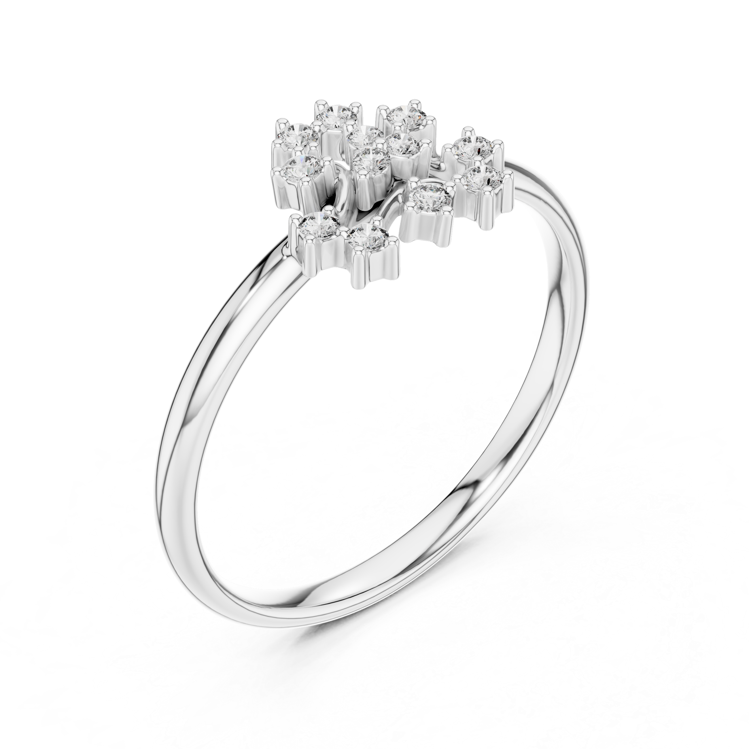 Rose Gold Multi-Tier Diamond Bouquet Cluster Ring