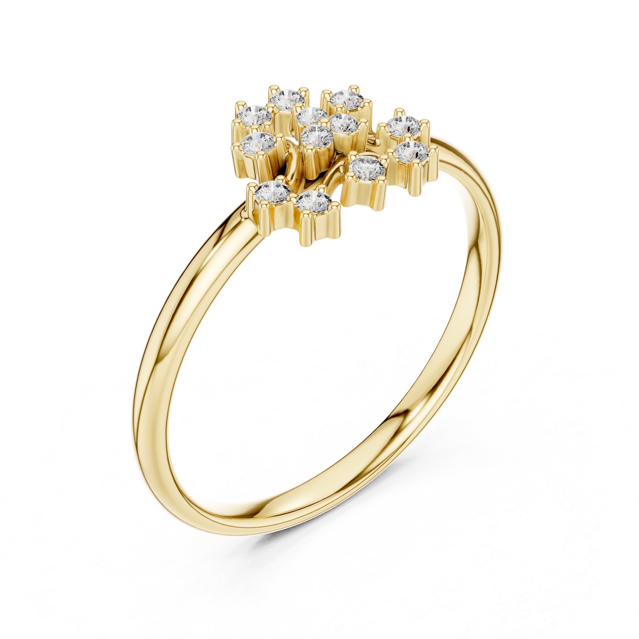 Rose Gold Multi-Tier Diamond Bouquet Cluster Ring