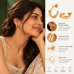 Flat Band Open Hoop Earrings