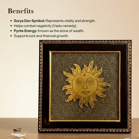 Sun on Raw Pyrite Frame