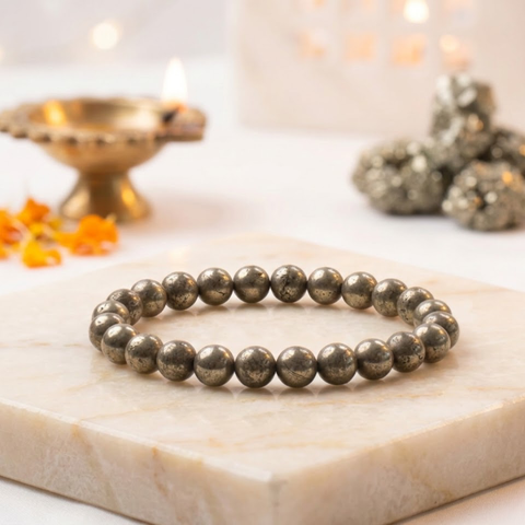 Pyrite Bracelet- 8mm for men